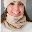 Stylish woman snood scarf for spring fall or winter BUBOO luxury - light brown, Camel