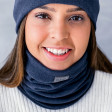 Stylish woman snood scarf for spring fall or winter BUBOO luxury - Dark blue