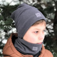 Kids beanie for fall winter spring BUBOO Luxury - Dark grey