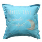 Interior pillow with print MYLIU TAVE, turquoise