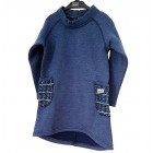 Warm dress POCKET blueberry with wool pockets