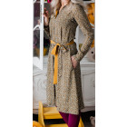 Impressive and stylish patterned LIMITED EDITION dress PARIS from capsule collection mustard knots