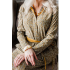 Impressive and stylish patterned LIMITED EDITION dress PARIS from capsule collection mustard knots