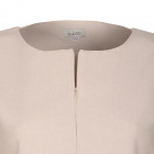 Female stylish linen/viscose blouse TAHO with short sleeves and hidden zipper in the front, sand
