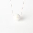 Female stylish elegant ceramic pendant on a luxurious chain BALI marmur white