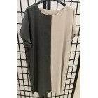 Woman dress with short sleeves grey / sand