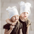 Extremely stylish girl beanie with a tulle FASHIONISTA white/golden