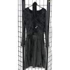 Female luxurious dress VALENCIA Black Velvet pleated