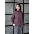 Female stylish mohair sweater, eggplant
