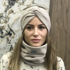 Stylish woman headband for spring autumn or winter, Latte
