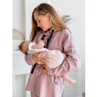 Maternity breastfeeding jumper with hidden zippers on the sides BUBOO active, ash rose