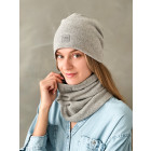 Womens beanie, snood and headband set in the box for fall, winter, spring-Light Gray