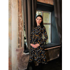 Impressive and stylish patterned LIMITED EDITION dress PARIS from capsule collection bluemustard