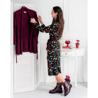 Impressive and stylish patterned LIMITED EDITION dress PARIS from capsule collection chakiburgundy