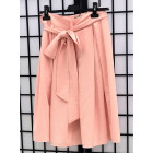 Impressive female linenviscose skirt TAHO baby pink with dots