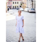 Impressive linen/viscose female dress with strap LISABONA White