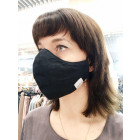 Luxurious linen female face mask, Black