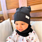 Kids snood scarf for spring, fall - Black