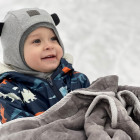 Kid's hat helmet for spring / autumn / winter Bear BUBOO luxury, grey
