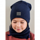 Slouchy Knit teenager (7-18y)  beanie and  snood  set in the box for fall, winter, spring - Dark blue