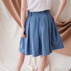 Impressive female linenviscose blue skirt TAHO