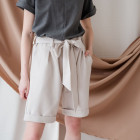 Female stylish shorts with belt TAHO, sand