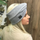 Womens beanie, snood and headband set in the box for fall, winter, spring-Light Gray