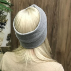 Woman headband KNOT of elastic knitted fabric for spring / autumn / winter, Grey