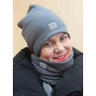 Womens beanie and snood in the box for fall, winter, spring-Gray