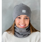 Stylish woman snood scarf for spring fall or winter - Dark grey