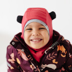 Kid's cotton hat helmet for spring / autumn BEAR, pink raspberry