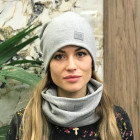 Woman fall winter beanie hat - Grey