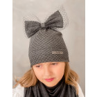 Extremely stylish doublelayered beanie with a tulle FASHIONISTA
