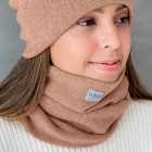 Stylish woman snood scarf for spring fall or winter BUBOO luxury - pink