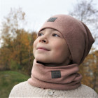 Kids snood scarf for fall, winter, spring BUBOO luxury - Ash rose