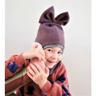 Stylish fall winter mohera wool kids helmet FASHIONISTA eggplant
