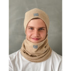 Slouchy Knit teenager (7-18y)  beanie and  snood  set in the box for fall, winter, spring - Sand