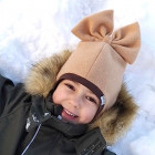 Kids fall winter mohera wool helmet FASHIONISTA sand