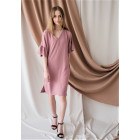 Woman dress with ruffles on the sleeves PARMA, ash rose