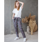 Womans stylish pants with a strap, with boxes