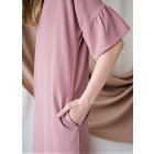 Woman dress with ruffles on the sleeves PARMA, ash rose