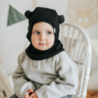 Kid's cotton hat helmet for spring / autumn BEAR, black