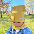 Kids snood scarf for spring, fall - Mustard