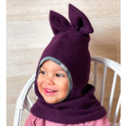 Stylish fall winter mohera wool kids helmet FASHIONISTA purple
