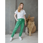 Female stylish pants with belt TAHO, green