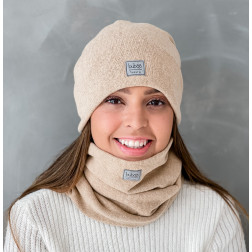 Woman beanie for spring fall or winter BUBOO luxury - light brown, Camel