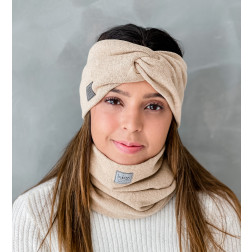 Stylish woman headband for spring autumn or winter, Camel