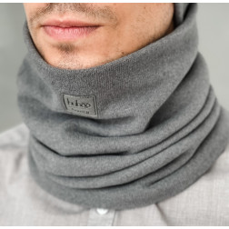 Stylish man snood scarf for spring fall or winter BUBOO luxury - Dark grey